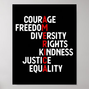 Póster Estados Unidos valora la libertad los derechos de 