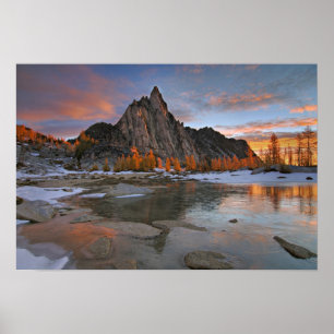 Póster Estados Unidos, Washington, Montañas Cascade. Prus