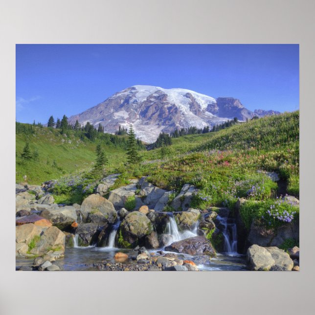 Póster Estados Unidos, Washington, Monte Rainier NP, Mont (Frente)