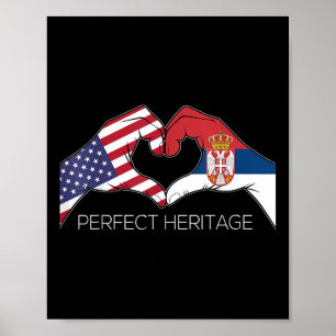 Póster Estados Unidos Y Serbia Herencia Perfecta Serbio E