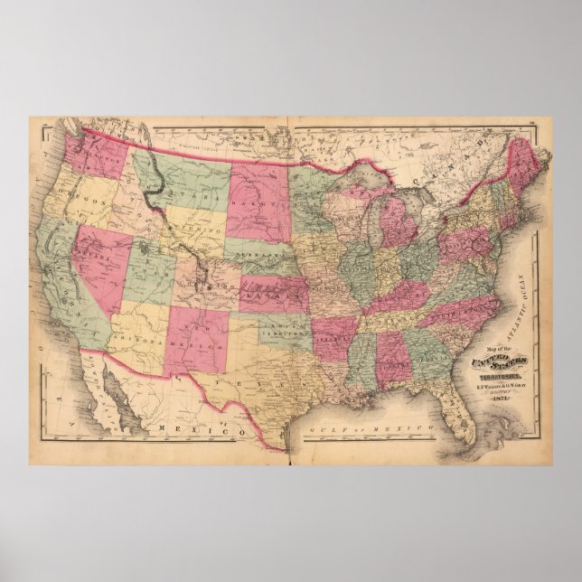 Póster Estados Unidos y territorios (Frente)