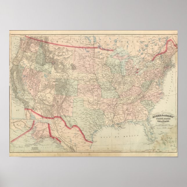 Póster Estados Unidos y territorios 2 (Frente)