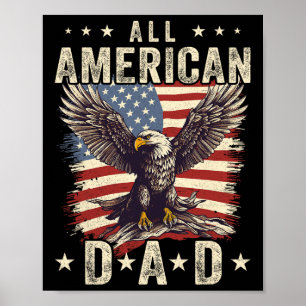 Póster Estadounidense Aguila 4 De Julio Día Del Padre Hom