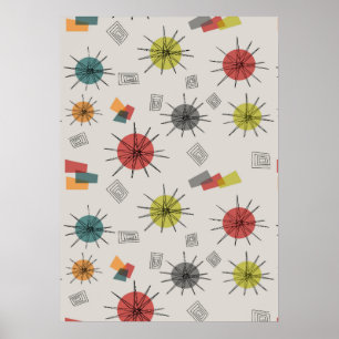 Póster Estallidos modernos de mediados del siglo