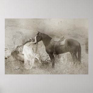 Póster Estallión de Mangalarga Marchador y mujer