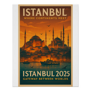 Póster Estambul - Donde se reúnen los continentes