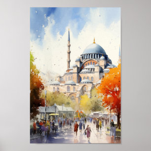 Póster Estambul Turquía: Famoso lugar de viaje