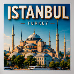Póster Estambul Turquía Hagia Sophia Bósforo Cultural 
