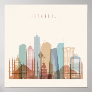 Póster Estambul, Turquía   Línea de la ciudad