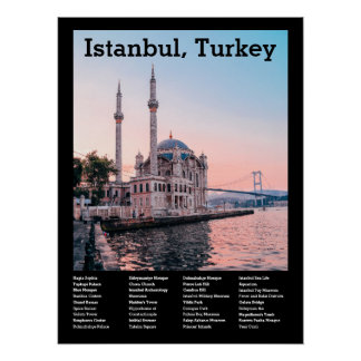 Póster Estambul, Turquía: Plantilla de Personalizado