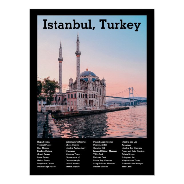 Póster Estambul, Turquía: Plantilla de Personalizado (Anverso)