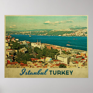 Póster Estambul Turquía vintage