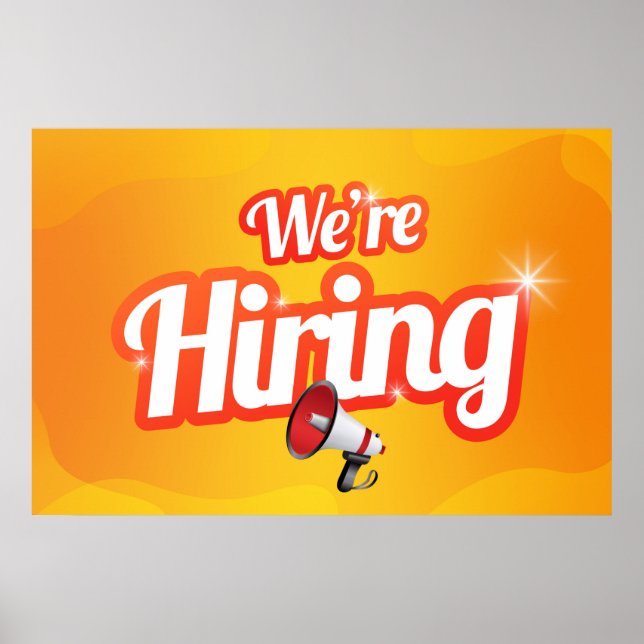 Póster Estamos contratando a un Poster Megaphone (Frente)