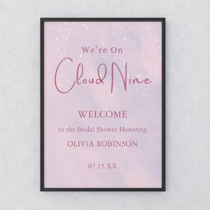 Póster Estamos en la bienvenida de Baby Shower de Nueve C