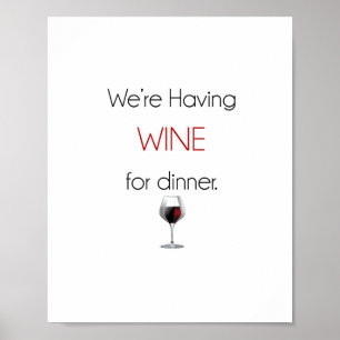 Póster Estamos teniendo vino para el poster de la cena