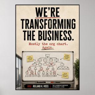 Póster Estamos transformando la sátira empresarial