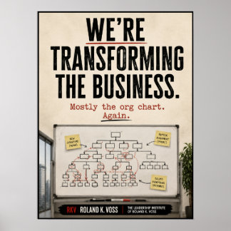 Póster Estamos transformando la sátira empresarial