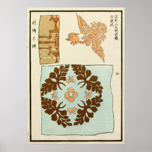 Póster Estampa de adorno de laca china de 1880