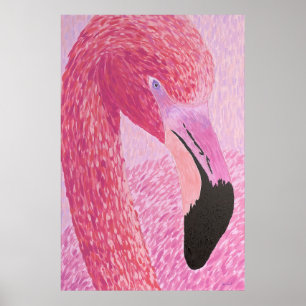 Póster Estampa de flamenco frambuesa de Just Dahl