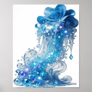 Póster Estampa Edgy Blue OLA DE HIELO AZUL