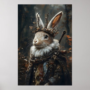 Póster Estampa Victoriana de Jackalope, Conejo de Dark Ac