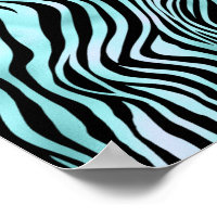Estampado Animal Azul Brillante Piel de Cebra Turq
