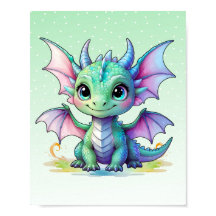 Estampado de bebé dragón pastel
