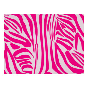 Póster Estampado de cebra rosa