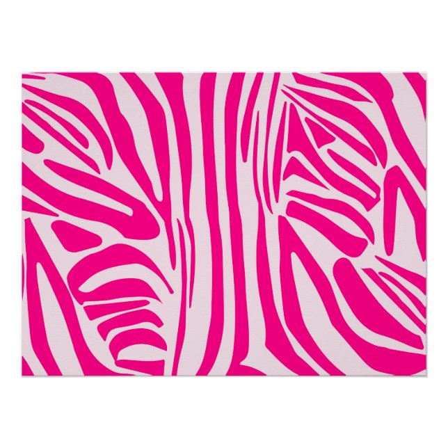 Póster Estampado de cebra rosa (Anverso)