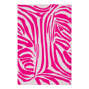 Póster Estampado de cebra rosa