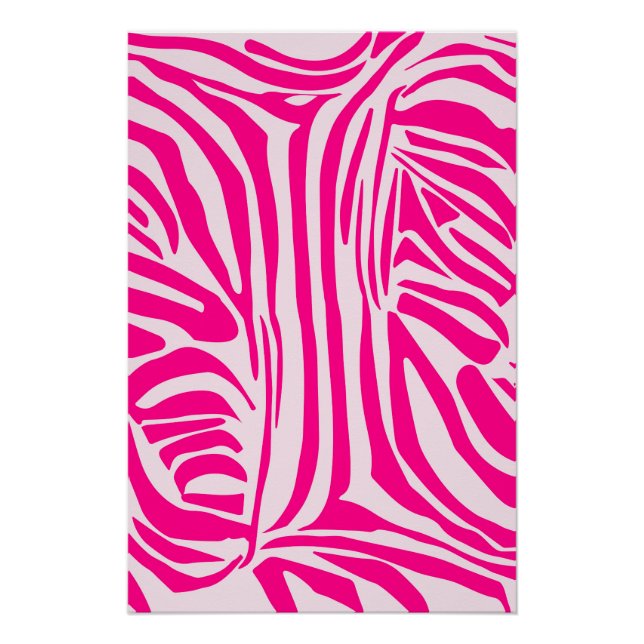 Póster Estampado de cebra rosa (Anverso)