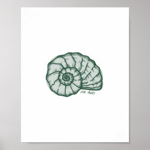 Póster Estampado de concha marina