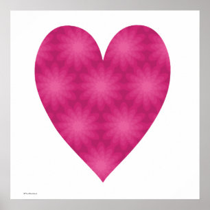 Póster Estampado de plores rosado