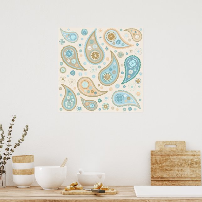 Póster Estampado Funky Paisley (Cocina)