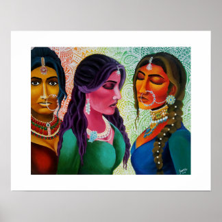 Póster estampados de novias indias hermosas