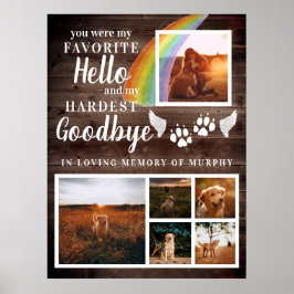 Póster Estampados Rústicos de Huellas de Mascotas Memoria