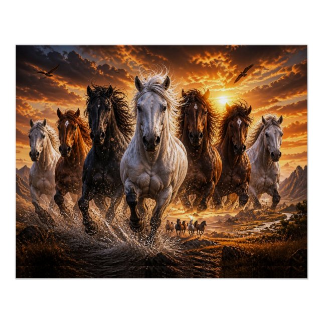 Póster Estampida de Espíritu Salvaje – Arte de Caballos M (Anverso)