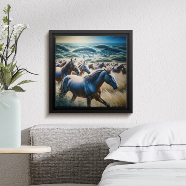 Póster Estampida majestuosa en campo dorado (Subido por el creador)