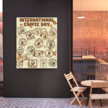 Estampilla de época del Día Internacional del Café