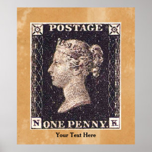 Póster Estampilla Penny Black Postage