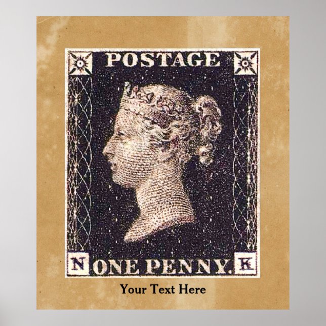 Póster Estampilla Penny Black Postage (Frente)