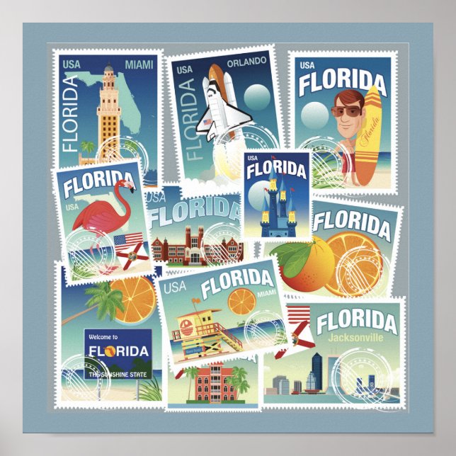 Póster Estampillas de Florida (Frente)