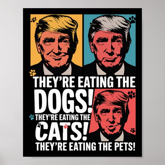 Póster Están comiendo a los perros Trump contra Kamala 20 (Frente)