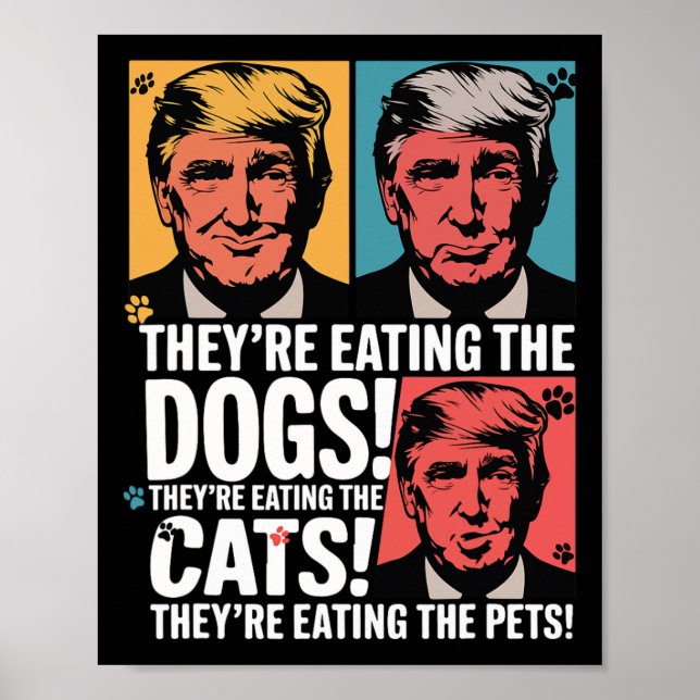 Póster Están Comiendo A Los Perros Trump Vs Kamala 2025 E (Frente)