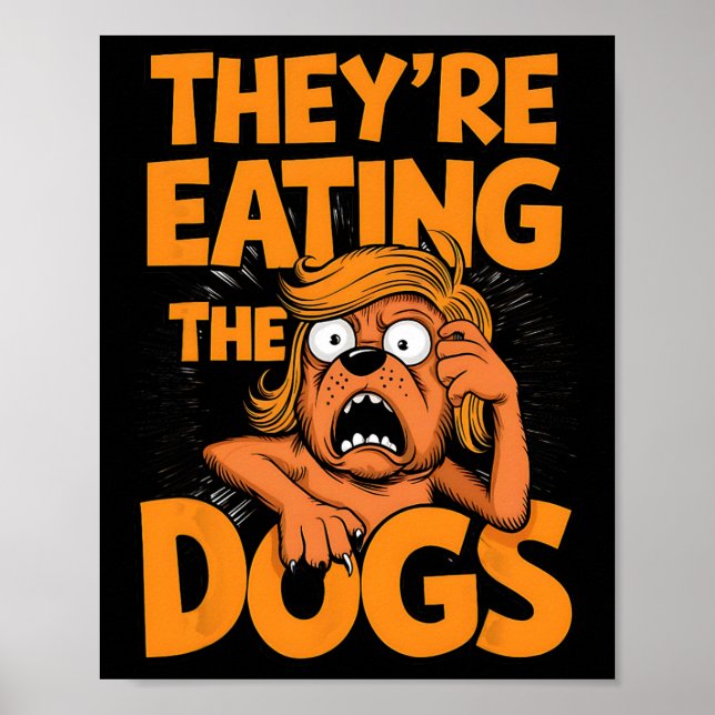 Póster Están comiendo el debate de los perros Kamala Harr (Frente)