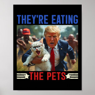 Póster Están comiendo la curiosa cita del debate Mascotas