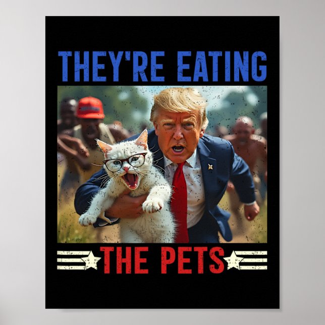 Póster Están comiendo la curiosa cita del debate Mascotas (Frente)