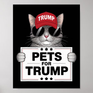 Póster Están Comiendo Los Gatos Trump Salva Nuestros Anim