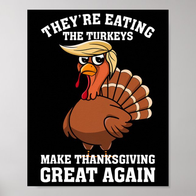Póster Están comiendo los pavos - Gracioso Thanksgi de Tu (Frente)