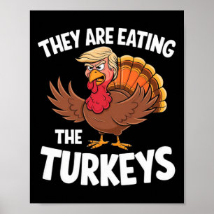 Póster Están Comiendo Los Pavos Humor De Acción De Gracia